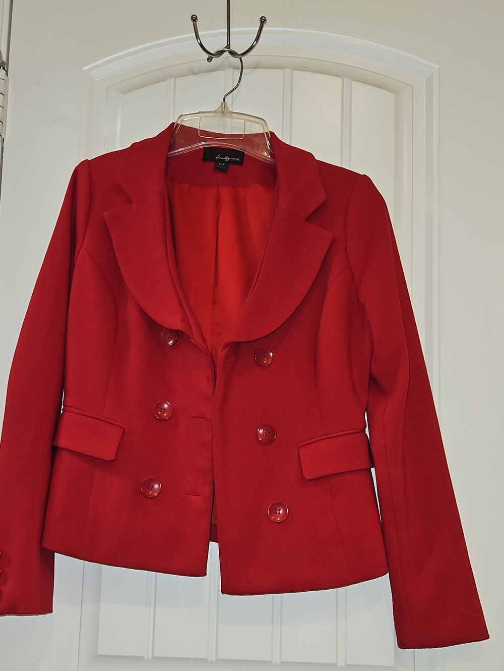 Forever 21 Red Double-Breasted Blazer Jacket